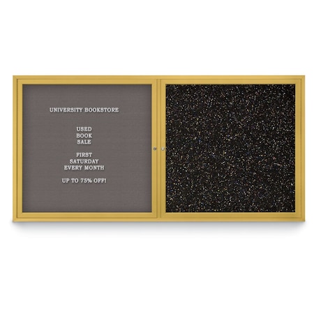 United Visual Products Corkboard, Cobalt Accent/Satin, 72"x48" UV408PLUS-SATIN-COBACC